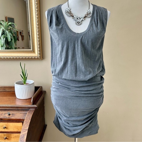Anthropologie Sundry Pleated Shoulder Ruched Mini Dress Tank Sleeveless - Picture 4 of 15